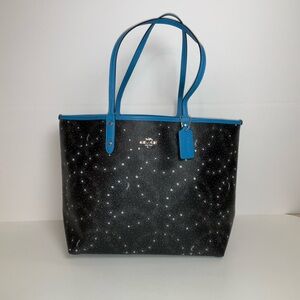 Coach Coated Canvas Reversible City Tote - Starry Sky /Blue